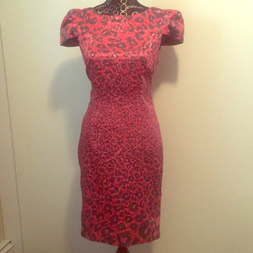 Giambattista Valli Red Leopard Print Dress